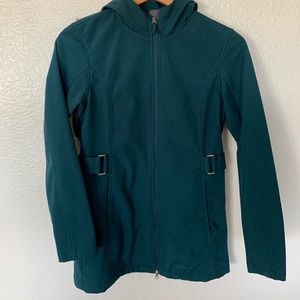 Teal rain jacket